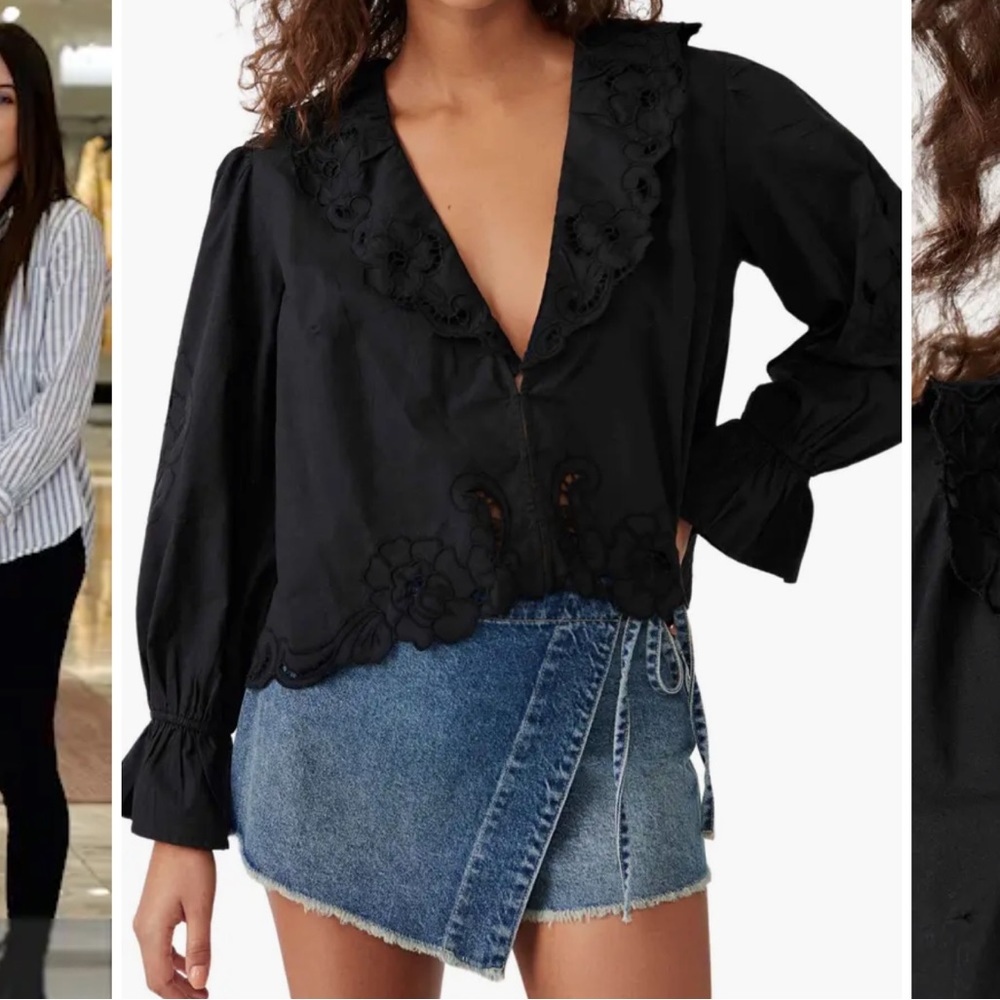 NWT Free People Maisie Cutwork Blouse